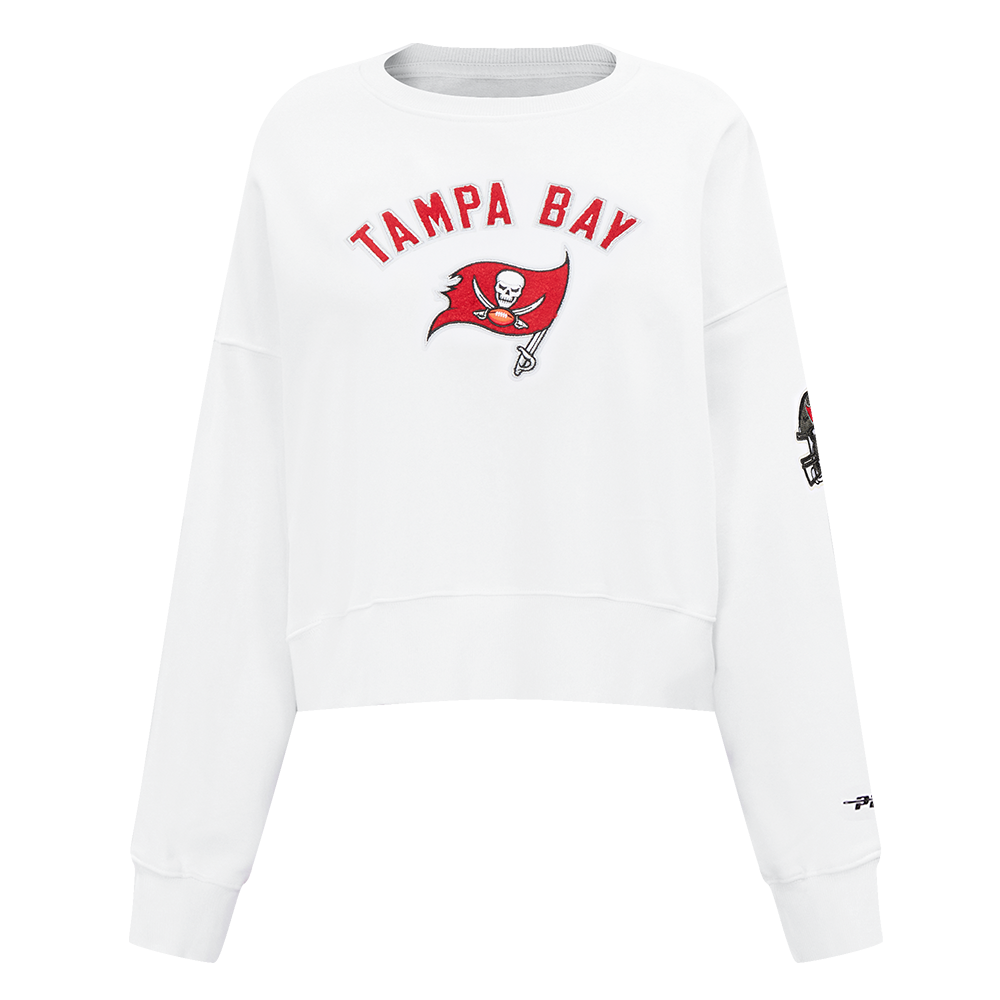 NFL TAMPA BAY BUCCANEERS CLASSIC WOMEN'S FLEECE CREWNECK (WHITE)
