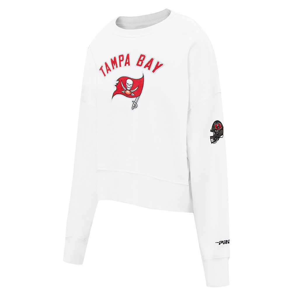 NFL TAMPA BAY BUCCANEERS CLASSIC WOMEN'S FLEECE CREWNECK (WHITE)