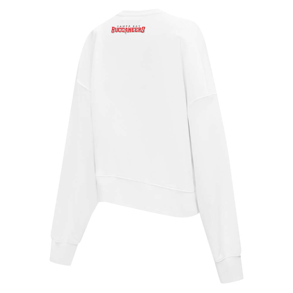 NFL TAMPA BAY BUCCANEERS CLASSIC WOMEN'S FLEECE CREWNECK (WHITE)
