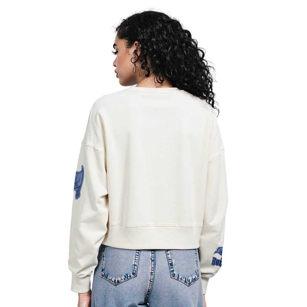 NFL TAMPA BAY BUCCANEERS VARSITY BLUES WOMEN'S  FLC CREWNECK (LINEN)