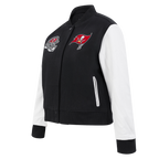 NFL TAMPA BAY BUCCANEERS CLASSIC WOMEN'S WOOL VARSITY JACKET (BLACK/WHITE)