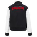 NFL TAMPA BAY BUCCANEERS CLASSIC WOMEN'S WOOL VARSITY JACKET (BLACK/WHITE)