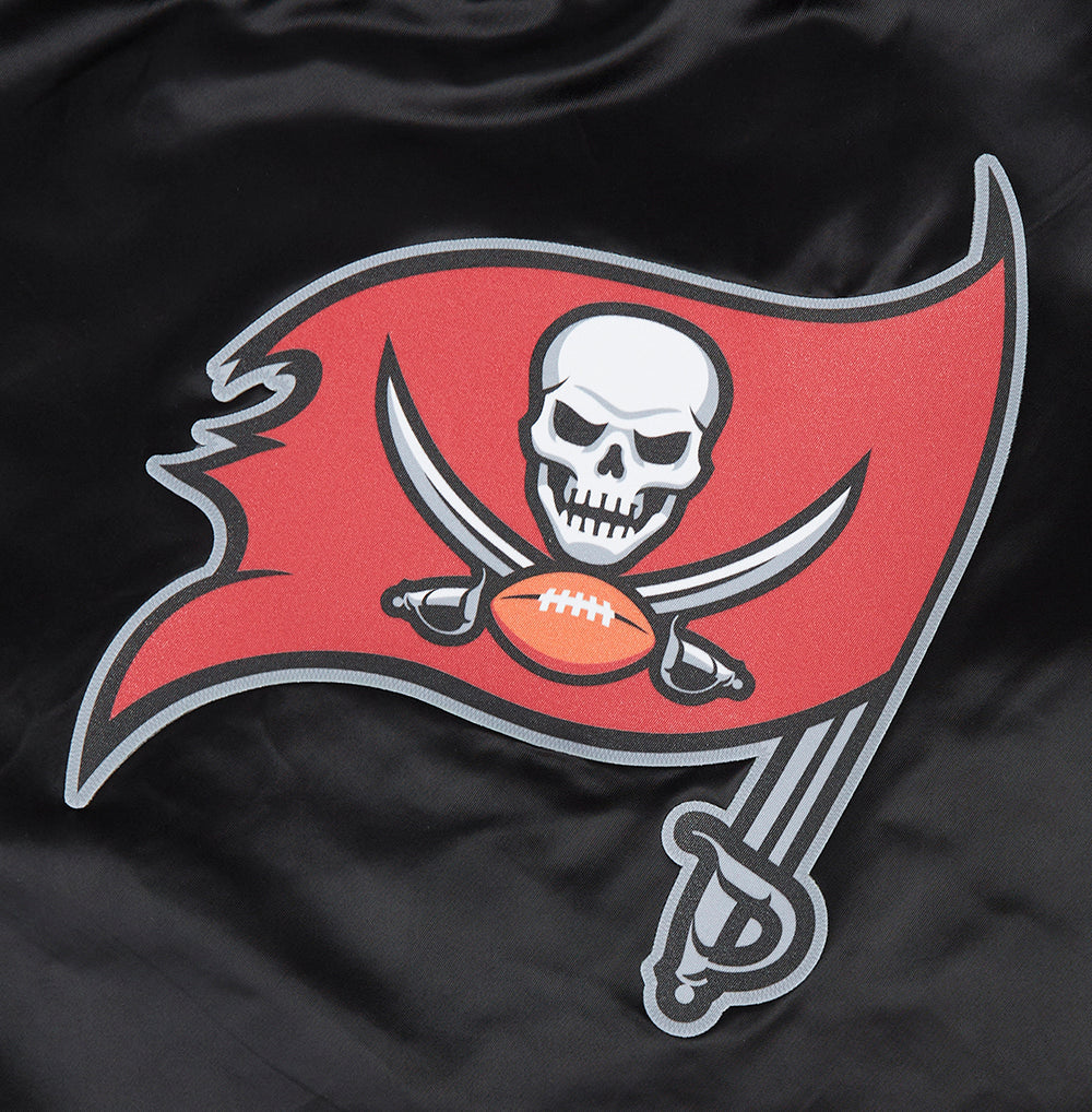 NFL TAMPA BAY BUCCANEERS CLASSIC BLOUSON EN SATIN POUR FEMME (NOIR)