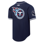 NFL TENNESSEE TITANS SCRIPT TAIL CHEMISE BOUTONNÉE EN FILET POUR HOMME (MARINE MINUIT)