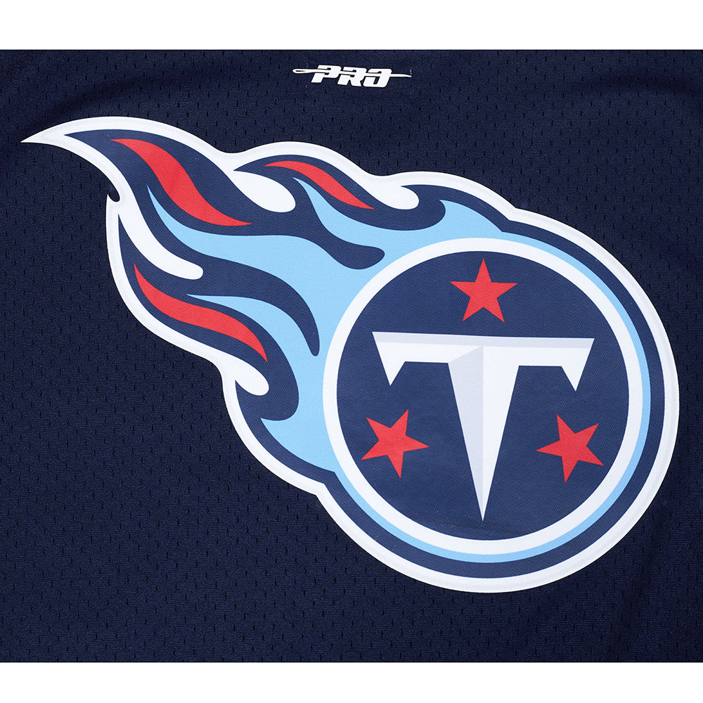 NFL TENNESSEE TITANS SCRIPT TAIL CHEMISE BOUTONNÉE EN FILET POUR HOMME (MARINE MINUIT)