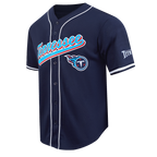 NFL TENNESSEE TITANS SCRIPT TAIL CHEMISE BOUTONNÉE EN FILET POUR HOMME (MARINE MINUIT)