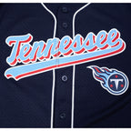 NFL TENNESSEE TITANS SCRIPT TAIL CHEMISE BOUTONNÉE EN FILET POUR HOMME (MARINE MINUIT)