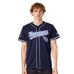 NFL TENNESSEE TITANS SCRIPT TAIL CHEMISE BOUTONNÉE EN FILET POUR HOMME (MARINE MINUIT)