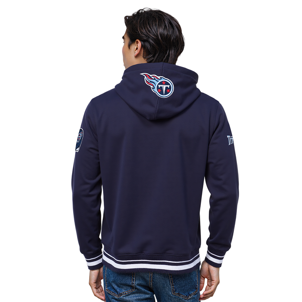 NFL TENNESSEE TITANS SCRIPT TAIL MEN'S RIB FLC PO HOODIE (MIDNIGHT NAVY)