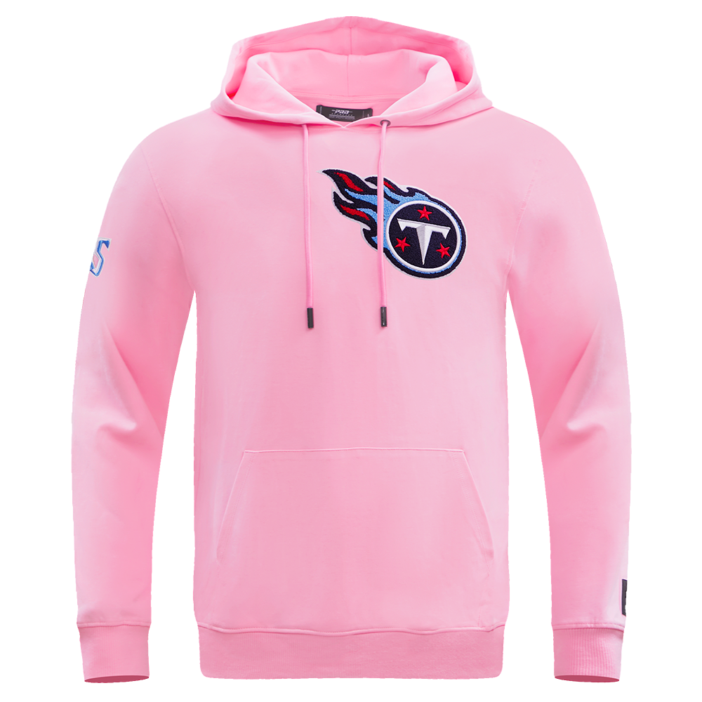 NFL TENNESSEE TITANS CLASSIC CHENILLE DOUBLE KNIT PULLOVER HOODIE (PINK)