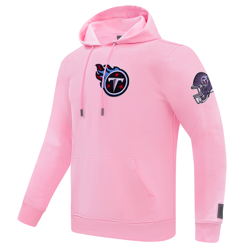 NFL TENNESSEE TITANS CLASSIC CHENILLE DOUBLE KNIT PULLOVER HOODIE (PINK)