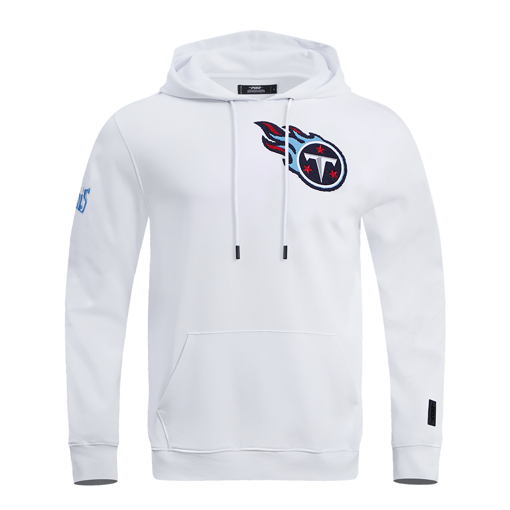 NFL TENNESSEE TITANS CLASSIC CHENILLE DOUBLE KNIT PULLOVER HOODIE (WHITE)