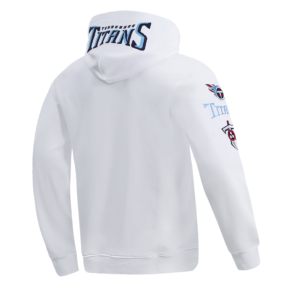 NFL TENNESSEE TITANS CLASSIC CHENILLE DOUBLE KNIT PULLOVER HOODIE (WHITE)