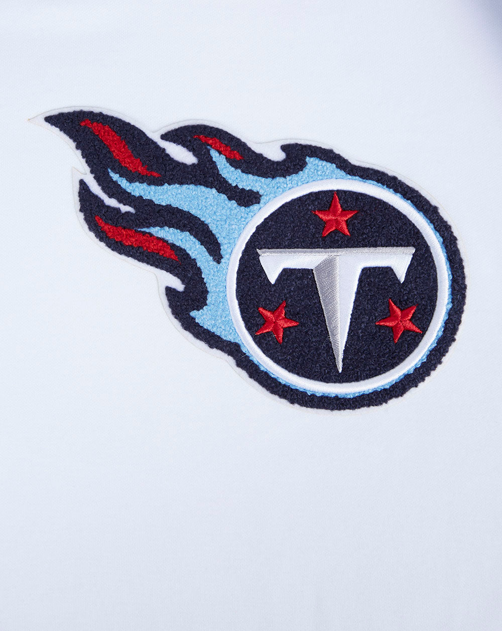 NFL TENNESSEE TITANS CLASSIC CHENILLE DOUBLE KNIT PULLOVER HOODIE (WHITE)
