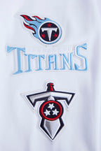 NFL TENNESSEE TITANS CLASSIC CHENILLE DOUBLE KNIT PULLOVER HOODIE (WHITE)