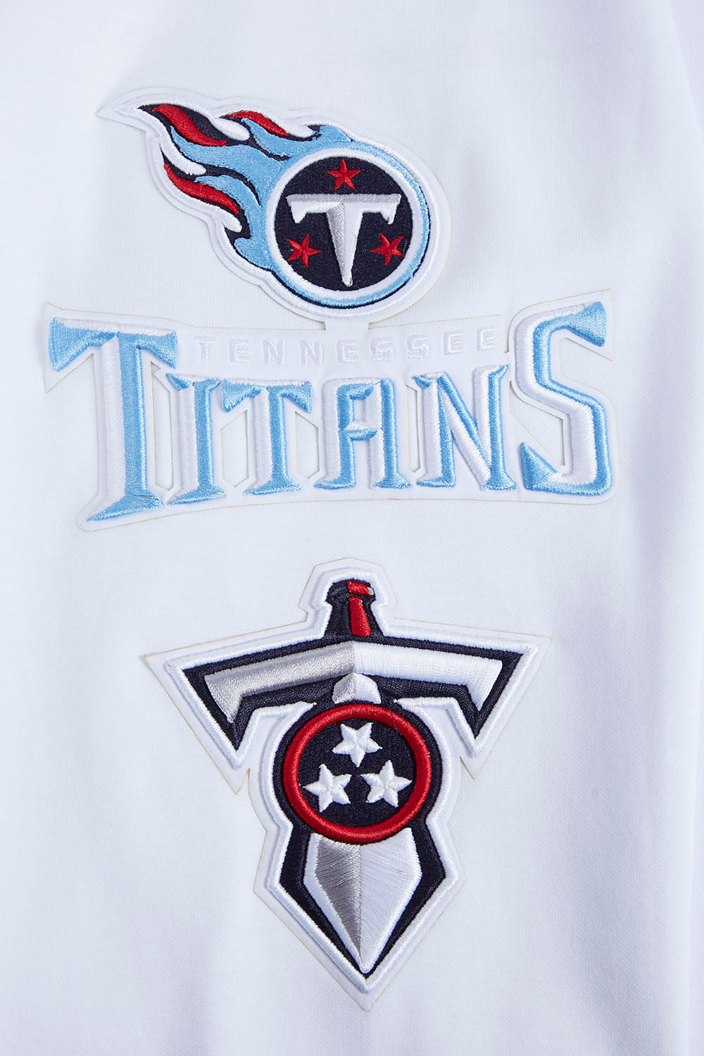 NFL TENNESSEE TITANS CLASSIC CHENILLE DOUBLE KNIT PULLOVER HOODIE (WHITE)
