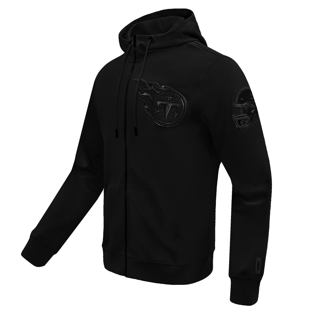 NFL TENNESSEE TITANS TRIPLE BLACK MEN'S DK FZ HOODIE (TRIPLE BLACK)