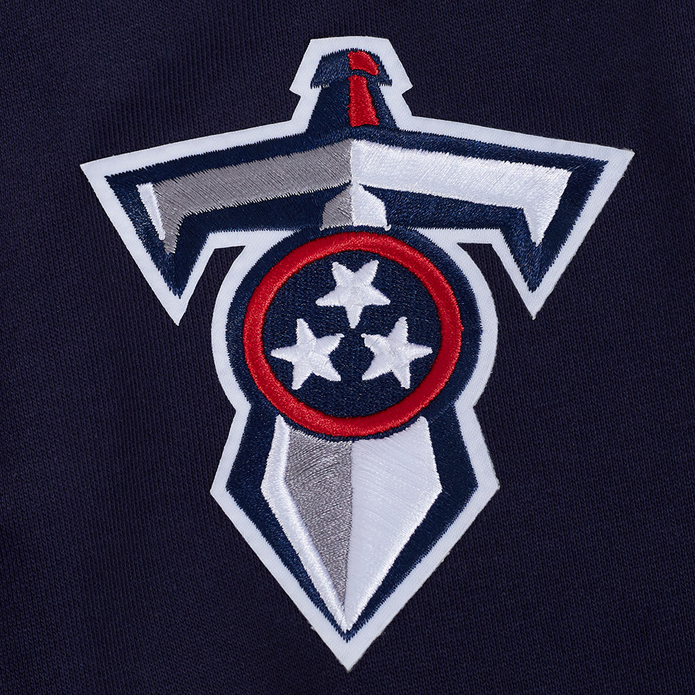 NFL TENNESSEE TITANS OLD ENGLISH MEN'S FLC PO HOODIE (MIDNIGHT NAVY)