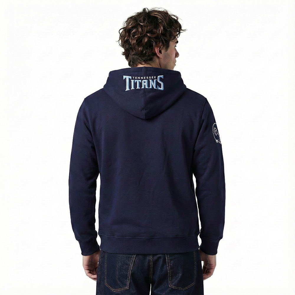 NFL TENNESSEE TITANS OLD ENGLISH MEN'S FLC PO HOODIE (MIDNIGHT NAVY)