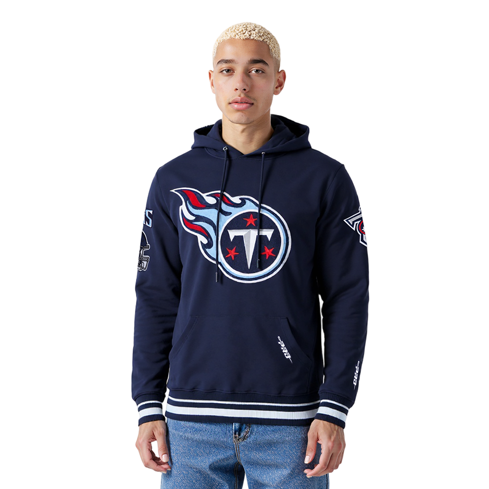 NFL TENNESSEE TITANS MASHUP MEN'S RIB PO HOODIE (MIDNIGHT NAVY)