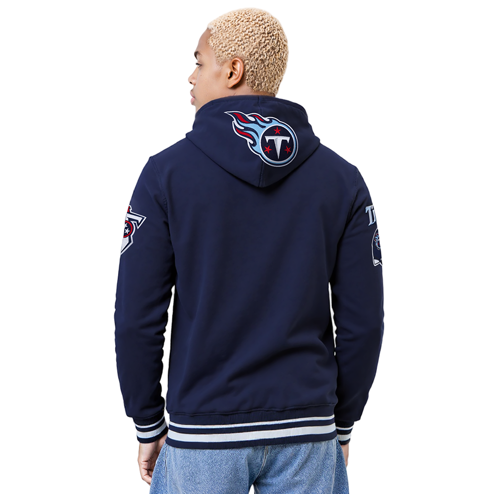 NFL TENNESSEE TITANS MASHUP MEN'S RIB PO HOODIE (MIDNIGHT NAVY)