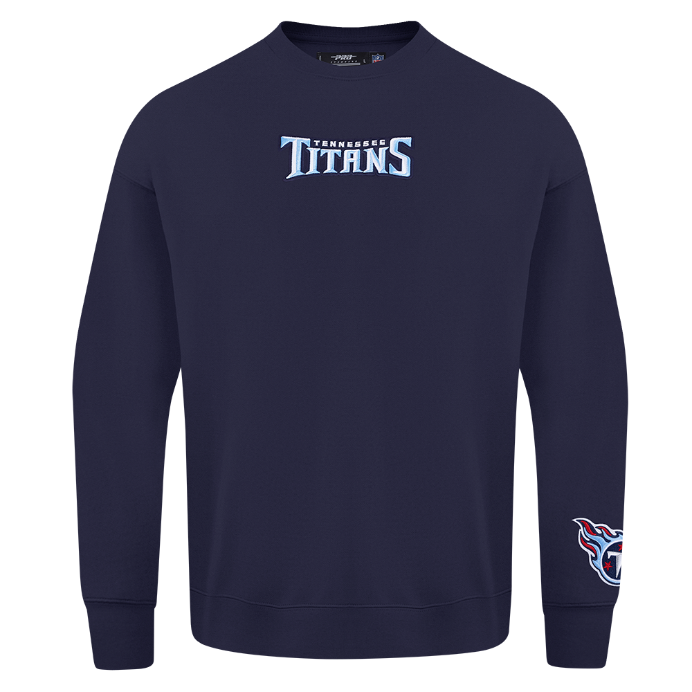 NFL TENNESSEE TITANS WINGSPAN MEN'S DROP SHOULDER FLC CREWNECK (MIDNIGHT NAVY)
