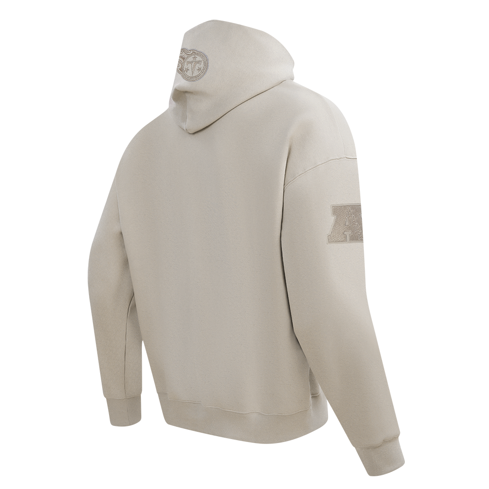 NFL TENNESSEE TITANS NEUTRAL CHANDAIL À CAPUCHON EN MOLLETON À ÉPAULES TOMBANTES POUR HOMME (TAUPE)