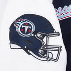 NFL TENNESSEE TITANS SCRIPT TAIL MEN'S VARSITY JACKET (MIDNIGHT NAVY/WHITE)