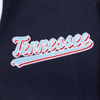 NFL TENNESSEE TITANS SCRIPT TAIL MEN'S VARSITY JACKET (MIDNIGHT NAVY/WHITE)