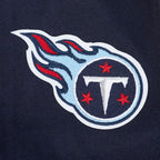 NFL TENNESSEE TITANS SCRIPT TAIL MEN'S VARSITY JACKET (MIDNIGHT NAVY/WHITE)