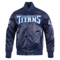 NFL TENNESSEE TITANS BIG LOGO MEN'S SATIN JACKET (MIDNIGHT NAVY)
