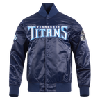 NFL TENNESSEE TITANS BIG LOGO MEN'S SATIN JACKET (MIDNIGHT NAVY)