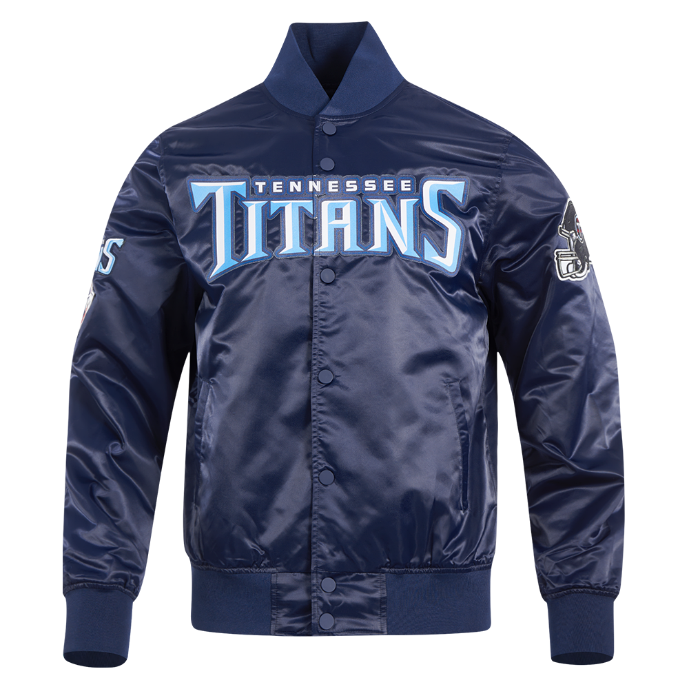 NFL TENNESSEE TITANS BIG LOGO MEN'S SATIN JACKET (MIDNIGHT NAVY)