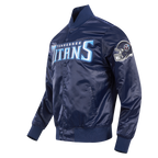 NFL TENNESSEE TITANS BIG LOGO MEN'S SATIN JACKET (MIDNIGHT NAVY)