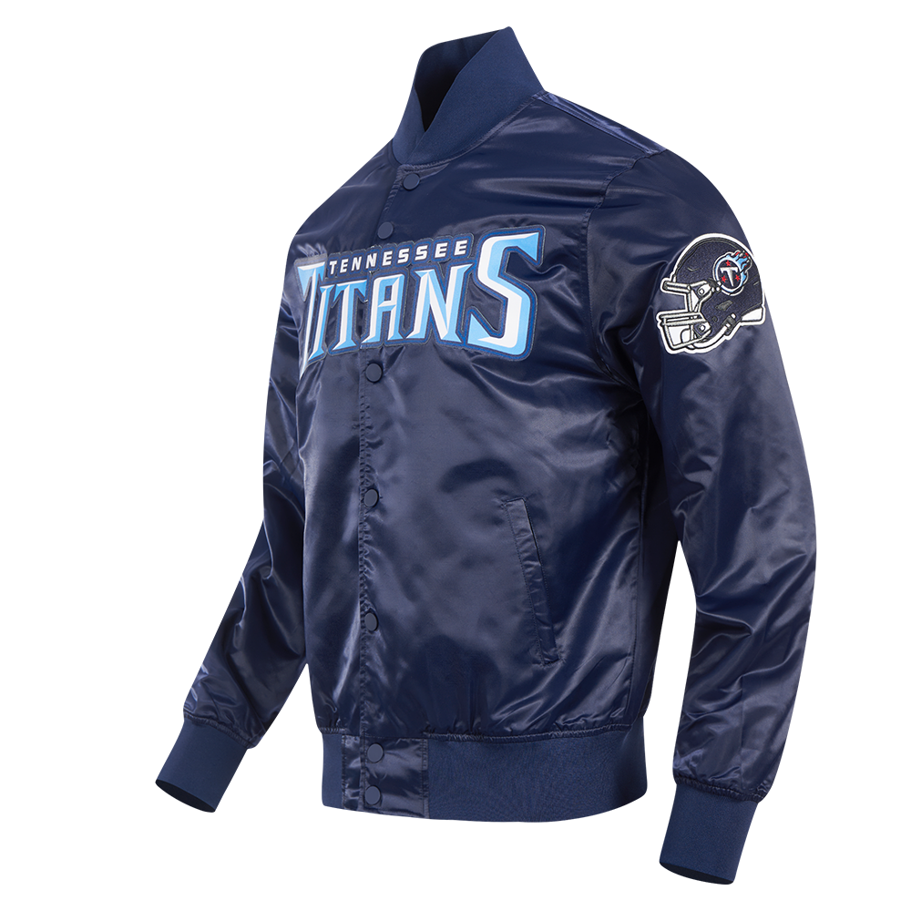 NFL TENNESSEE TITANS BIG LOGO MEN'S SATIN JACKET (MIDNIGHT NAVY)