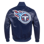 NFL TENNESSEE TITANS BIG LOGO MEN'S SATIN JACKET (MIDNIGHT NAVY)