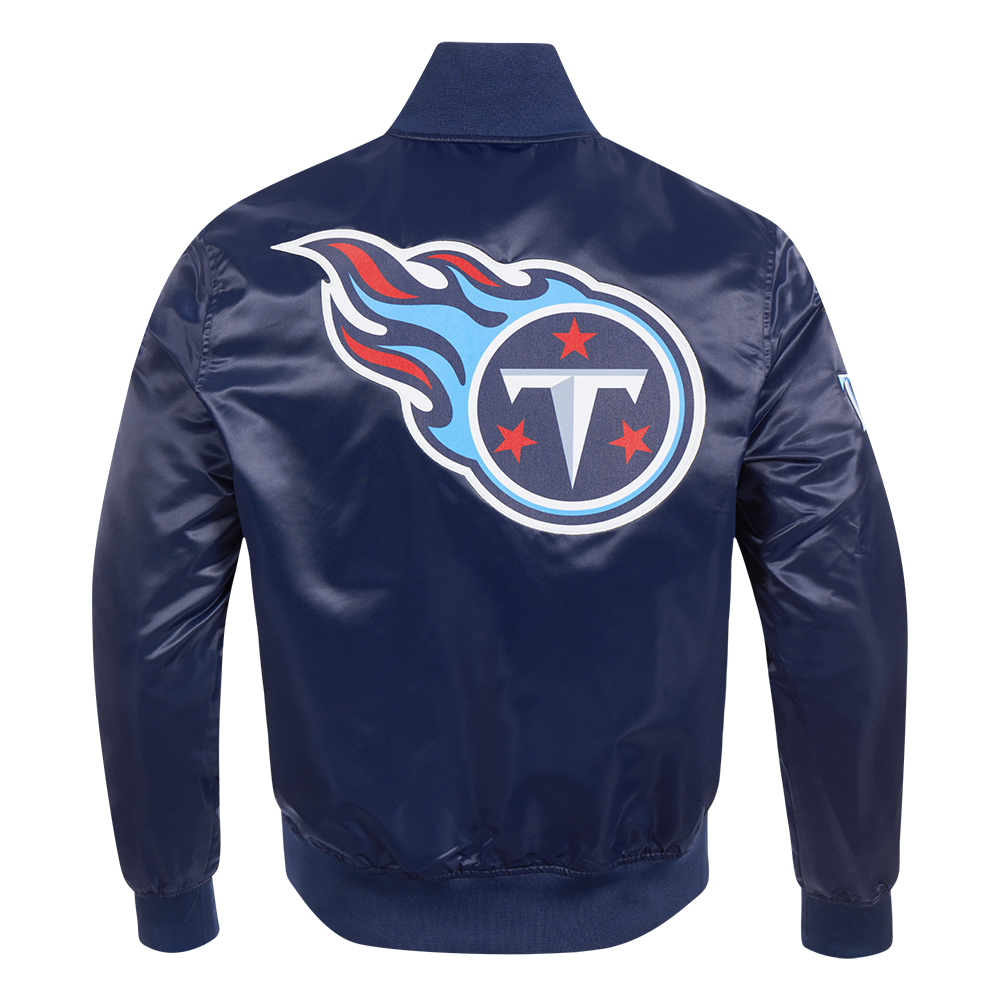 NFL TENNESSEE TITANS BIG LOGO MEN'S SATIN JACKET (MIDNIGHT NAVY)
