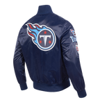 NFL TENNESSEE TITANS BIG LOGO MEN'S SATIN JACKET (MIDNIGHT NAVY)
