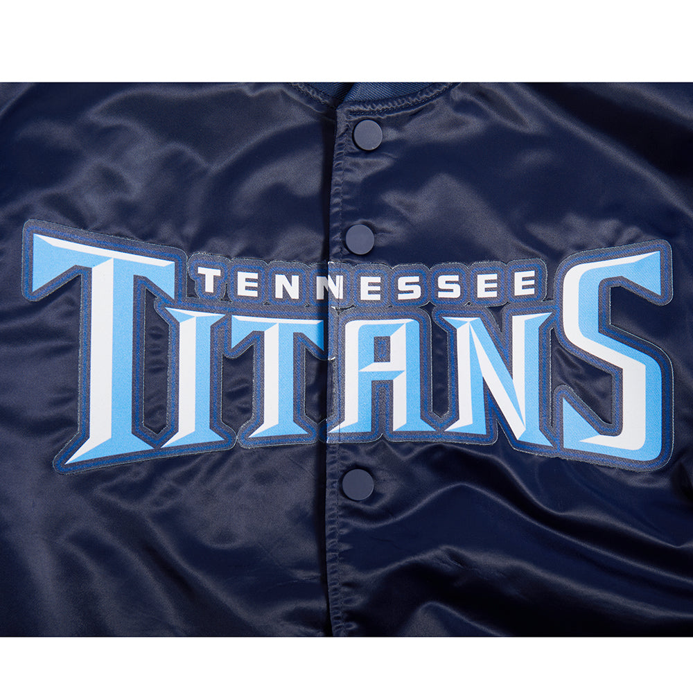 NFL TENNESSEE TITANS BIG LOGO MEN'S SATIN JACKET (MIDNIGHT NAVY)