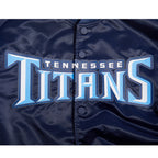 NFL TENNESSEE TITANS BIG LOGO MEN'S SATIN JACKET (MIDNIGHT NAVY)