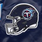 NFL TENNESSEE TITANS BIG LOGO MEN'S SATIN JACKET (MIDNIGHT NAVY)