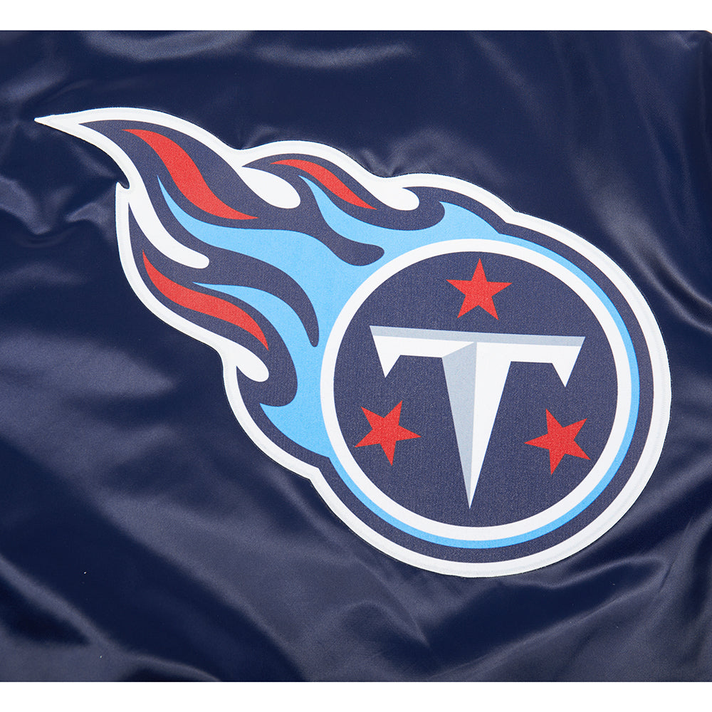 NFL TENNESSEE TITANS BIG LOGO MEN'S SATIN JACKET (MIDNIGHT NAVY)