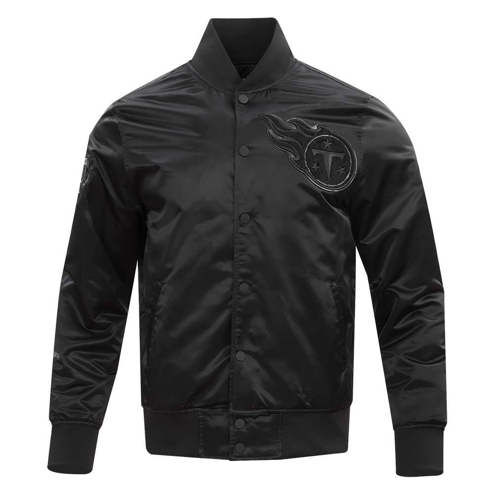 NFL TENNESSEE TITANS TRIPLE BLACK MEN'S SATIN JACKET (TRIPLE BLACK MEN'S)