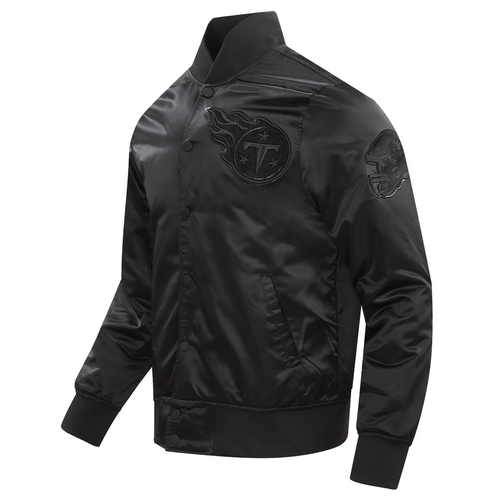 NFL TENNESSEE TITANS TRIPLE BLACK MEN'S SATIN JACKET (TRIPLE BLACK MEN'S)