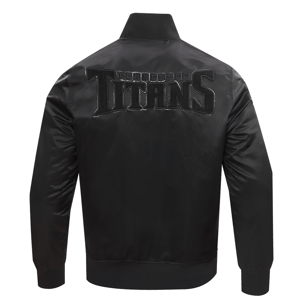 NFL TENNESSEE TITANS TRIPLE BLACK MEN'S SATIN JACKET (TRIPLE BLACK MEN'S)