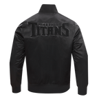 NFL TENNESSEE TITANS TRIPLE BLACK MEN'S SATIN JACKET (TRIPLE BLACK MEN'S)