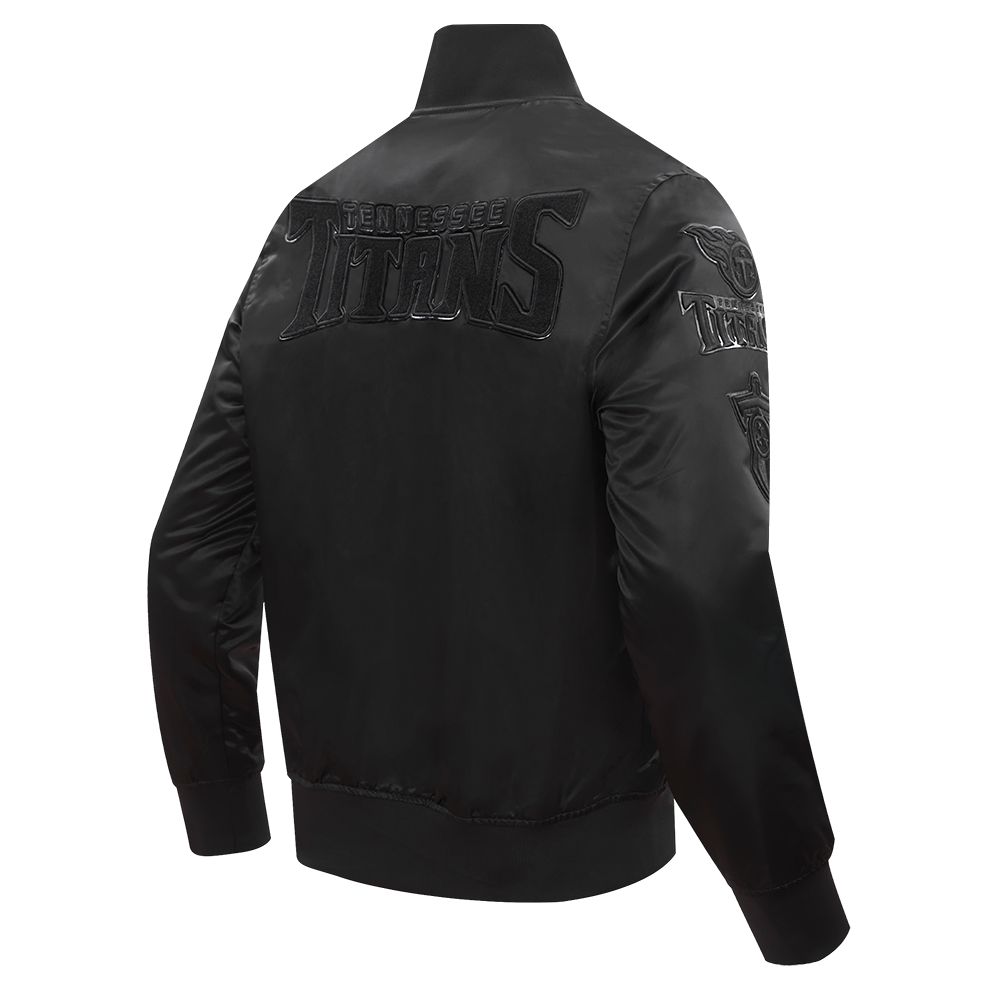 NFL TENNESSEE TITANS TRIPLE BLACK MEN'S SATIN JACKET (TRIPLE BLACK MEN'S)