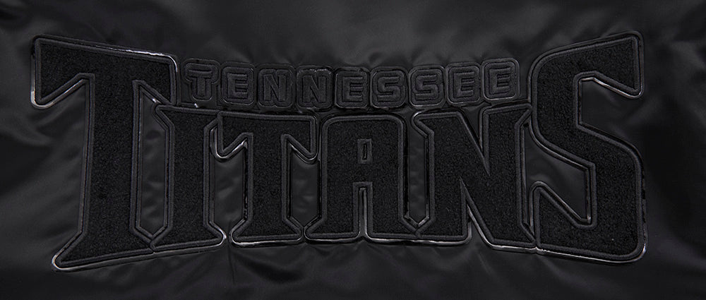 NFL TENNESSEE TITANS TRIPLE BLACK MEN'S SATIN JACKET (TRIPLE BLACK MEN'S)