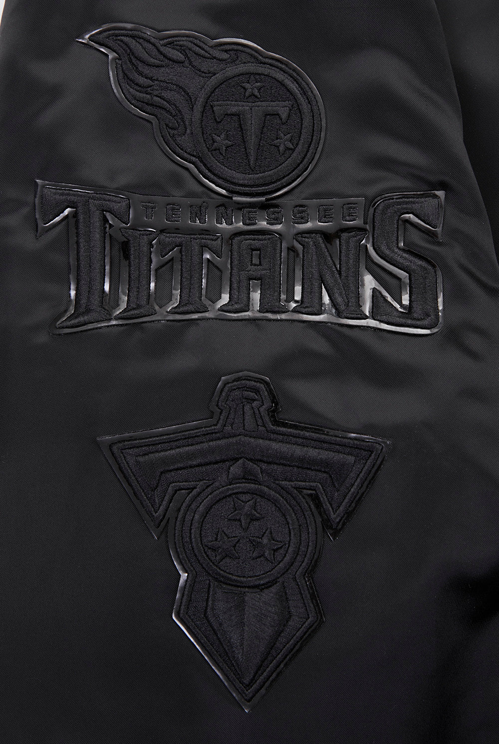 NFL TENNESSEE TITANS TRIPLE BLACK MEN'S SATIN JACKET (TRIPLE BLACK MEN'S)