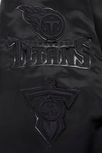 NFL TENNESSEE TITANS TRIPLE BLACK MEN'S SATIN JACKET (TRIPLE BLACK MEN'S)